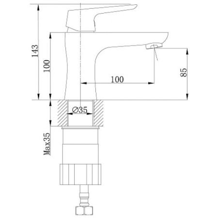 Смеситель для раковины Rossinka RS36-11U
