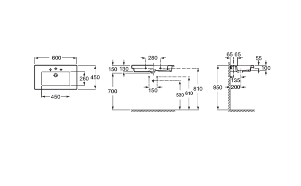 Раковина подвесная (60х45) Roca Prisma  327546000