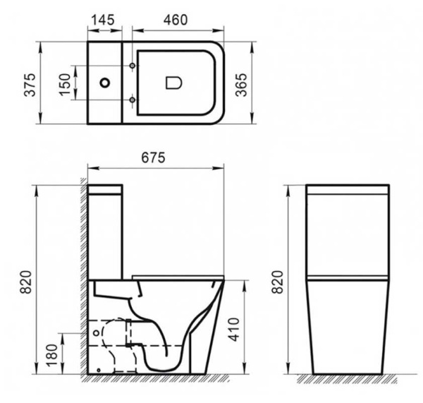 Унитаз напольный безободковый Belbagno ARDENTE-R BB02093CPR