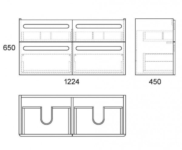 Тумба под раковину Owl 1975 Otalia, 125 см, 4 ящика OW04.08.00