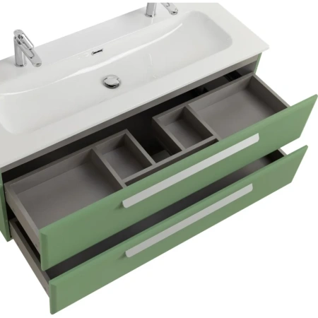 Тумба под раковину Cezares ECO-CER-N-1200-2C-SO-PS-P Фисташковый софт без ручек