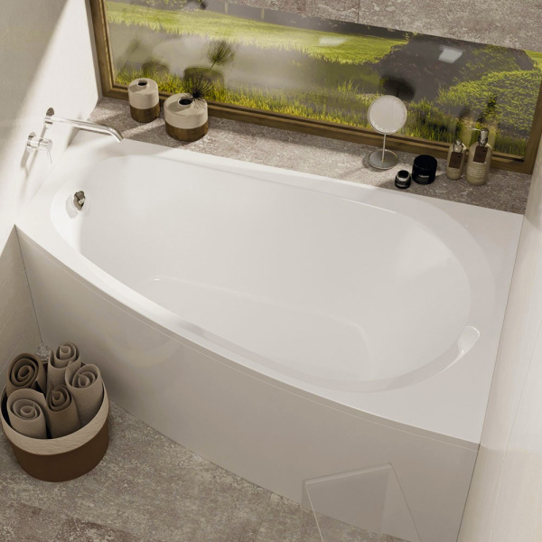 Акриловая ванна асимметричная (150х90) Alba Spa BALINE ВАС012000П100