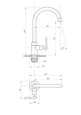 Кран для холодной воды ПСМ-Профсан  ПЛЮС  PSM-905-89