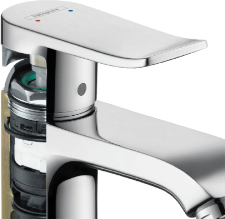 Смеситель для раковины без донного клапана Hansgrohe Metris 31084000 хром