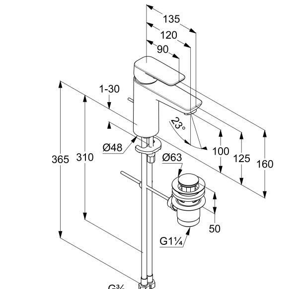 Смеситель для раковины Kludi Pure&Style 402930575WR4