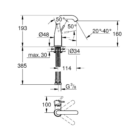 Смеситель для раковины Grohe Essence 24176001