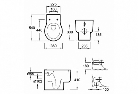 Унитаз приставной Jacob Delafon Formilia viragio E4772-00
