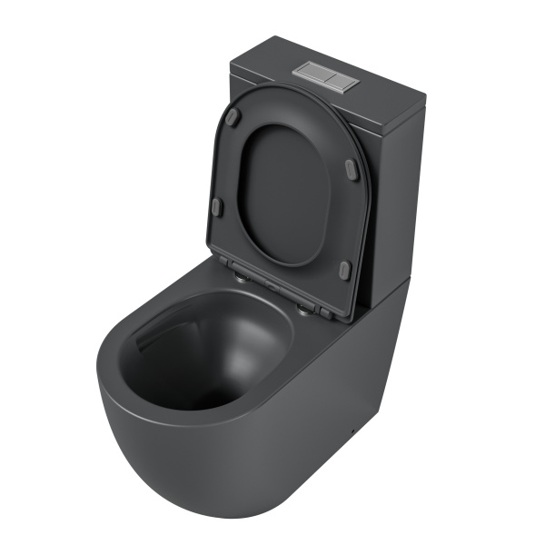 Унитаз напольный безободковый Grossman  GR-4494GMSQ с сиденьем микролифт