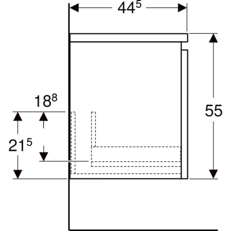 Боковой шкафчик с одним выдвижным ящиком Geberit Renova Plan 501.913.01.1