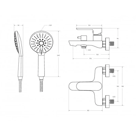 Смеситель для ванны CEZARES STYLUS-VD-NOP