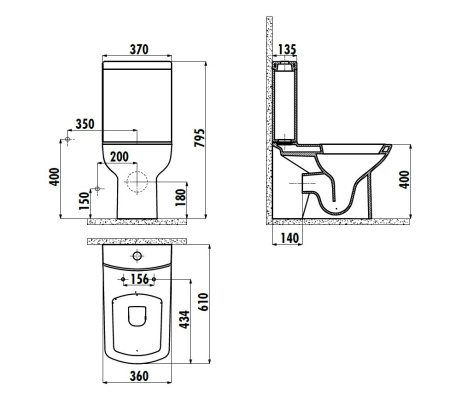 Унитаз напольный Creavit Lara LR310-11CB00E-0000