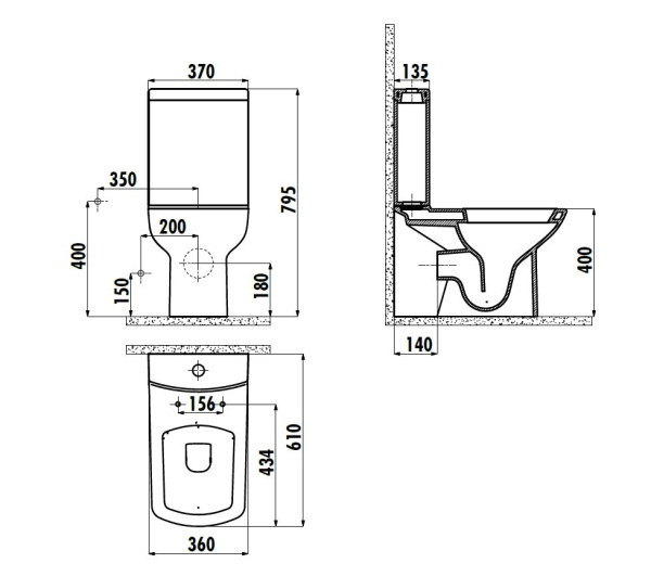 Унитаз напольный Creavit Lara LR310-11CB00E-0000