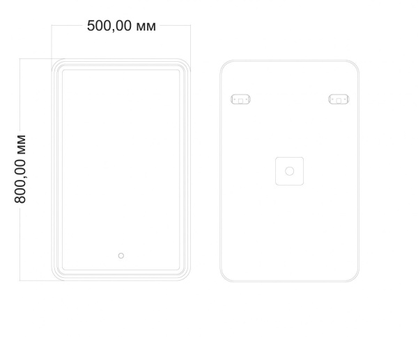 Зеркало с подсветкой Art&Max TITO AM-Tit-500-800-DS-F