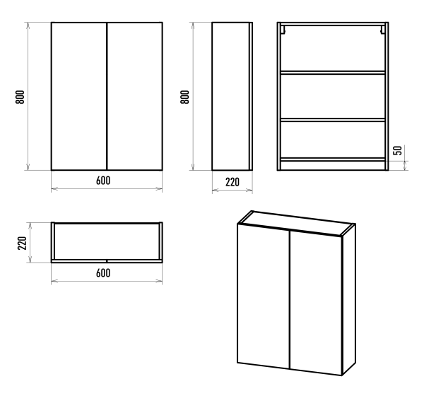 Шкаф Misty Поло 60  О-Пол08060-014По