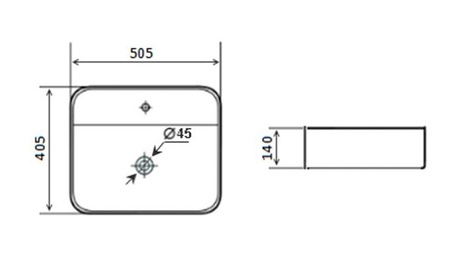Раковина накладная Timo Inari 50 TK-505
