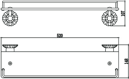 Полка прямая Savol стеклянная 60 см S-08991C