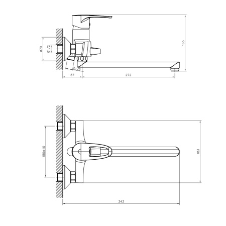 Смеситель для ванны DECOROOM DR70 DR70043