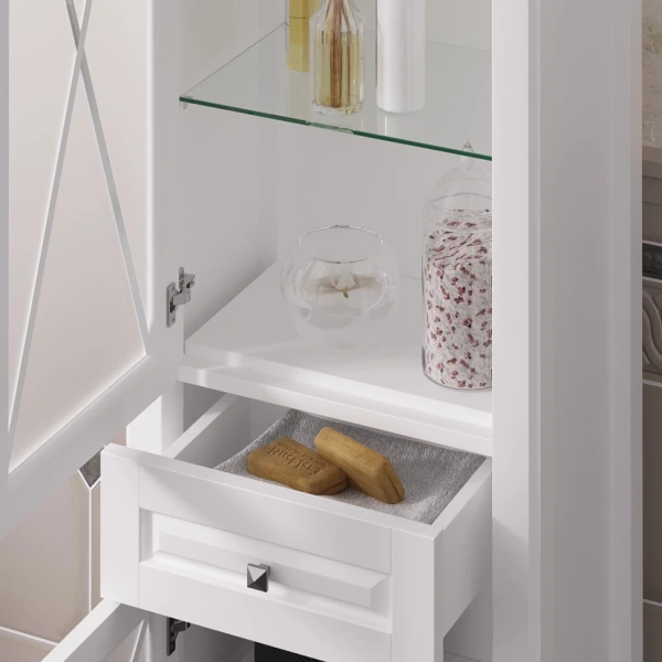 Пенал Opadiris Палермо, цвет белый матовый, левый Z0000008258