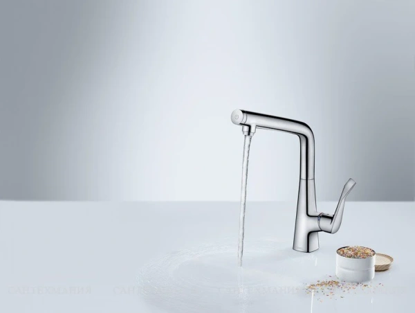 Смеситель для кухни Hansgrohe Metris Select 14847800 нержавеющая сталь