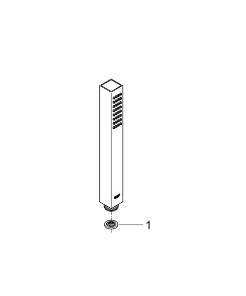 Ручной душ, 1 вид струи GROHE Euphoria Cube+ Stick 27888 000 (27888000) хром  Ручной душ, 1 вид струи GROHE Euphoria Cube+ Stick 27888 000 (27888000) хром