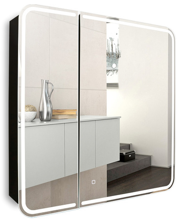 Зеркало-шкаф (80х80) Silver Mirrors  Alliance - BLACK LED-00002611