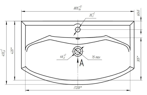 Раковина Aquaton Смайл 80 1WH207783