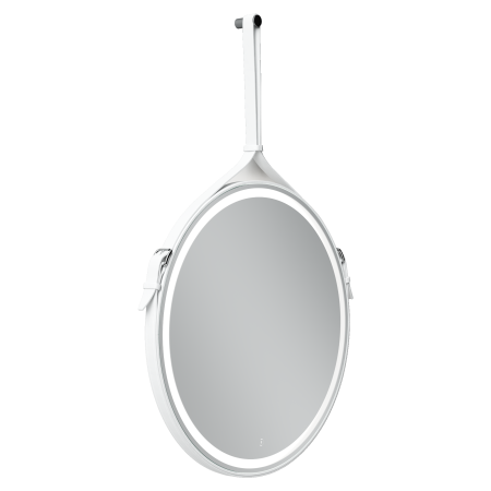 Зеркало для ванной комнаты SANCOS Dames D650, LED подсветка, диммируемый сенсорный выключатель, ремень из натуральной белой кожи, арт. DA650W