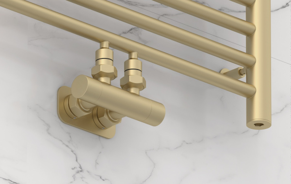 Вентиль Сунержа угловой EU50 (2 х G 1/2" НР х G 3/4" НГ) 022-1416-1234 шампань матовый