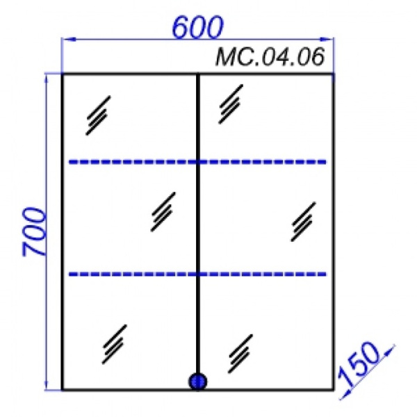 Зеркальный шкаф Aqwella МС 60 MC.04.06