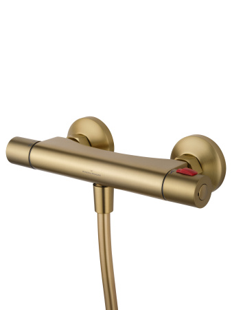 Смеситель для душа с термостатом WONZON & WOGHAND INN 5, брашированное золото WW-B2005-A-BG