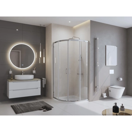 Поддон из искусственного мрамора BelBagno TRAY-MR-UNO-R-90-550-35-W-BO с сифоном белый матовый