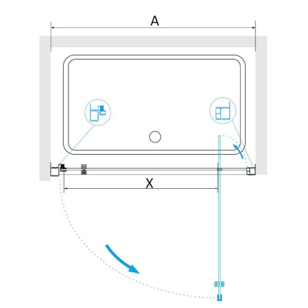 Душевая дверь 80 см RGW Passage PA-105 410810508-11 прозрачное