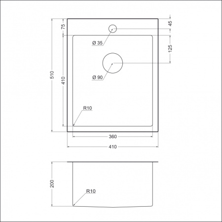 Кухонная мойка (41х51) EMAR EMB-128A PVD Nano Satine