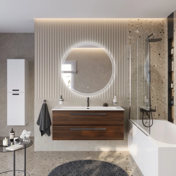 Тумба под раковину Cezares ECO-CER-N-1200-2C-SO-NCS-P Орех шоколад Софт без ручек