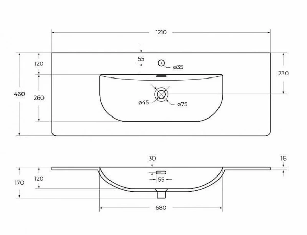 Тумба под раковину BelBagno Marino 120 MARINO-CER-N-1200-2C-SO-RR-P Rovere Rustico