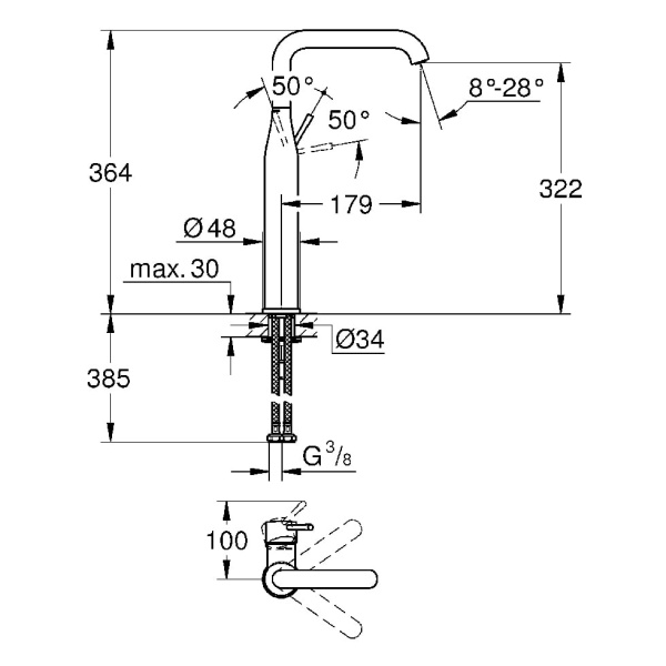 Смеситель для раковины Grohe Essence 24170DC1