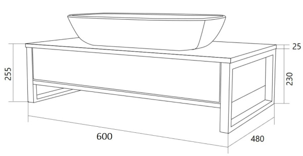 Тумба под раковину 1Marka  Grunge Loft 60П Ц0000001582
