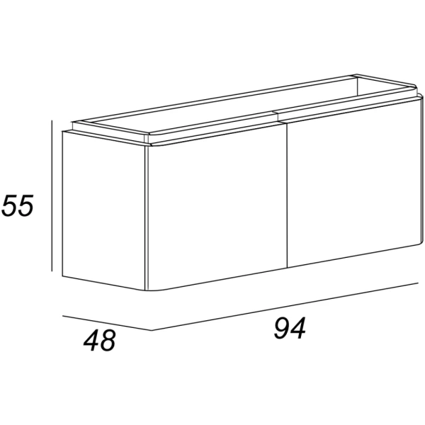 Тумба под раковину Cezares Stylus 55228 Blu Petrolio (без раковины)