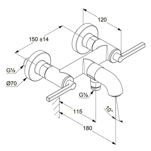 Смеситель для ванны Kludi Nova Fonte 205405315