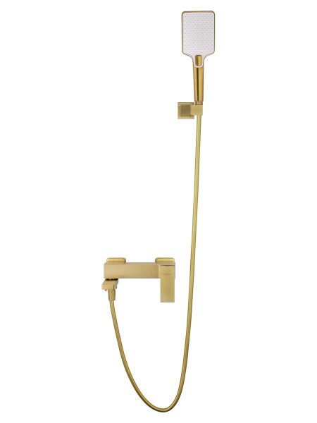 Смеситель для ванны с душем WONZON & WOGHAND CUBE, брашированное золото WW-88639016- BG
