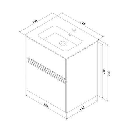 Тумба без раковины 60 см Am.Pm Sense M7BFUX0602OF дерево