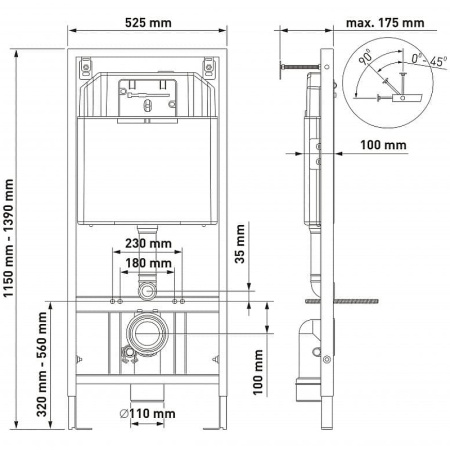 Комплект унитаза с инсталляцией Berges Wasserhaus Novum 042454