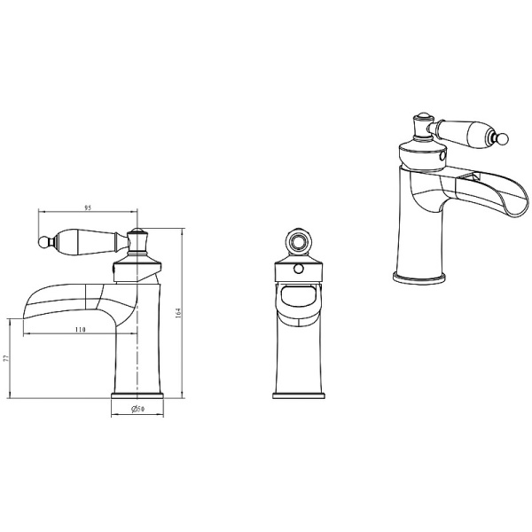 Смеситель для раковины Boheme Vogue 221-BLC