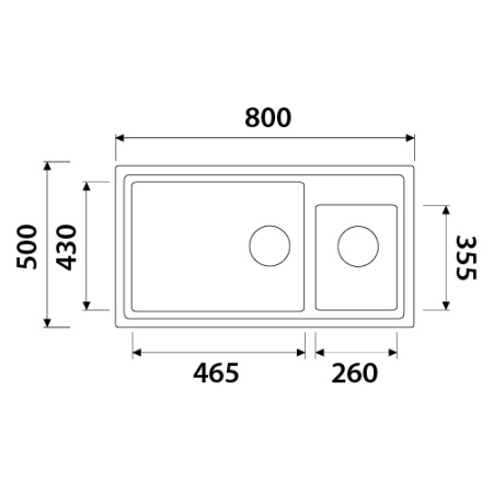 Кухонная мойка KAISER KG2M-8050 гранит (KG2M-8050-W)