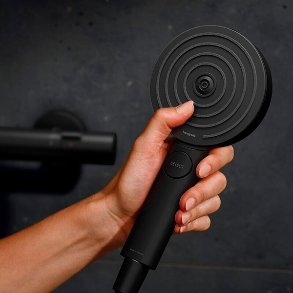 Термостат для душа с душевым гарнитуром Hansgrohe Pulsify Select S 105 3jet Relaxation EcoSmart 24261670 черный матовый