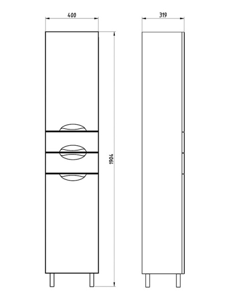 Пенал ASB-Mebel Мессина 40 9625