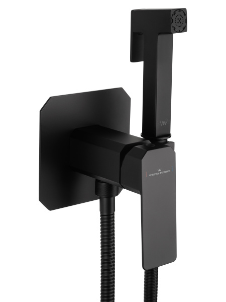 Смеситель с гигиеническим душем встраиваемый WONZON & WOGHAND DIAMOND, черный матовый WW-88829011-MB