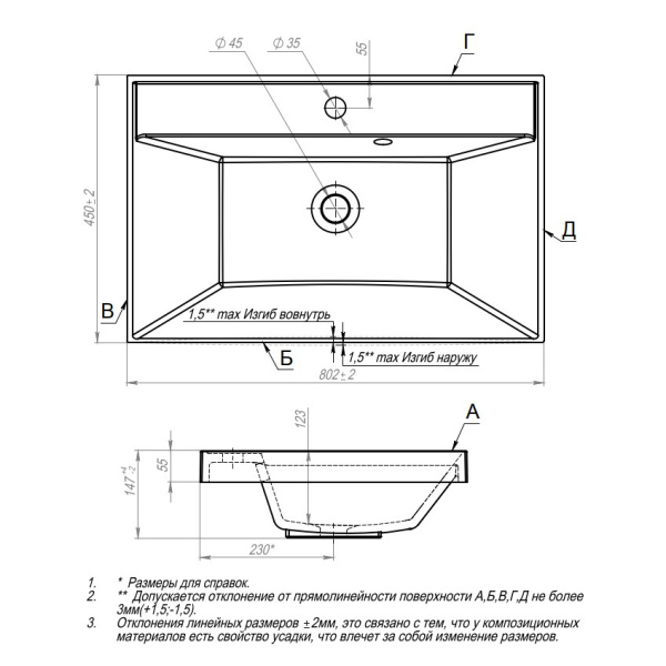 Раковина Style Line Andrea Classic 80 ЛС-00000723