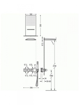 Душевая система TRES 20725302