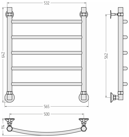 Полотенцесушитель водяной Стилье Аксиома-20 (600х500) 00662-6050